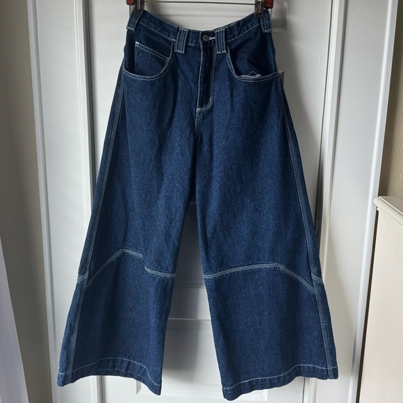 Brandy Melville Denim - John Galt by Brandy Melville Dark Blue Wide Leg Jeans